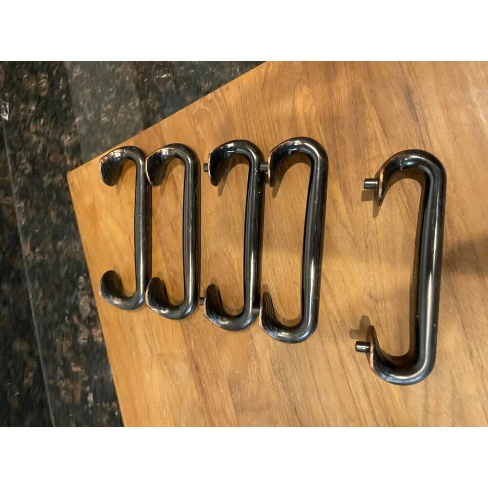 Set of 8 Black bronze with copper detail Colonial Handles
